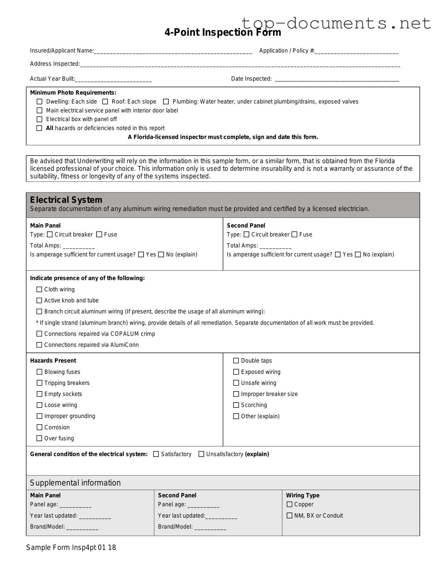 Free 4 Point Inspection PDF Form
