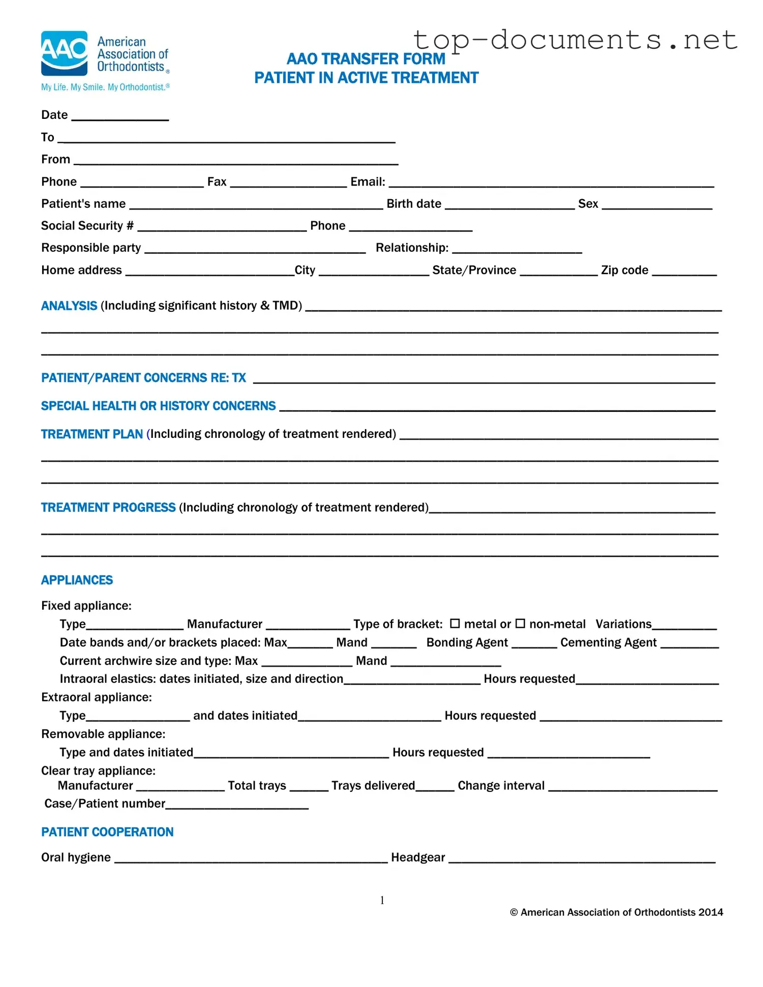 Free Aao Transfer PDF Form