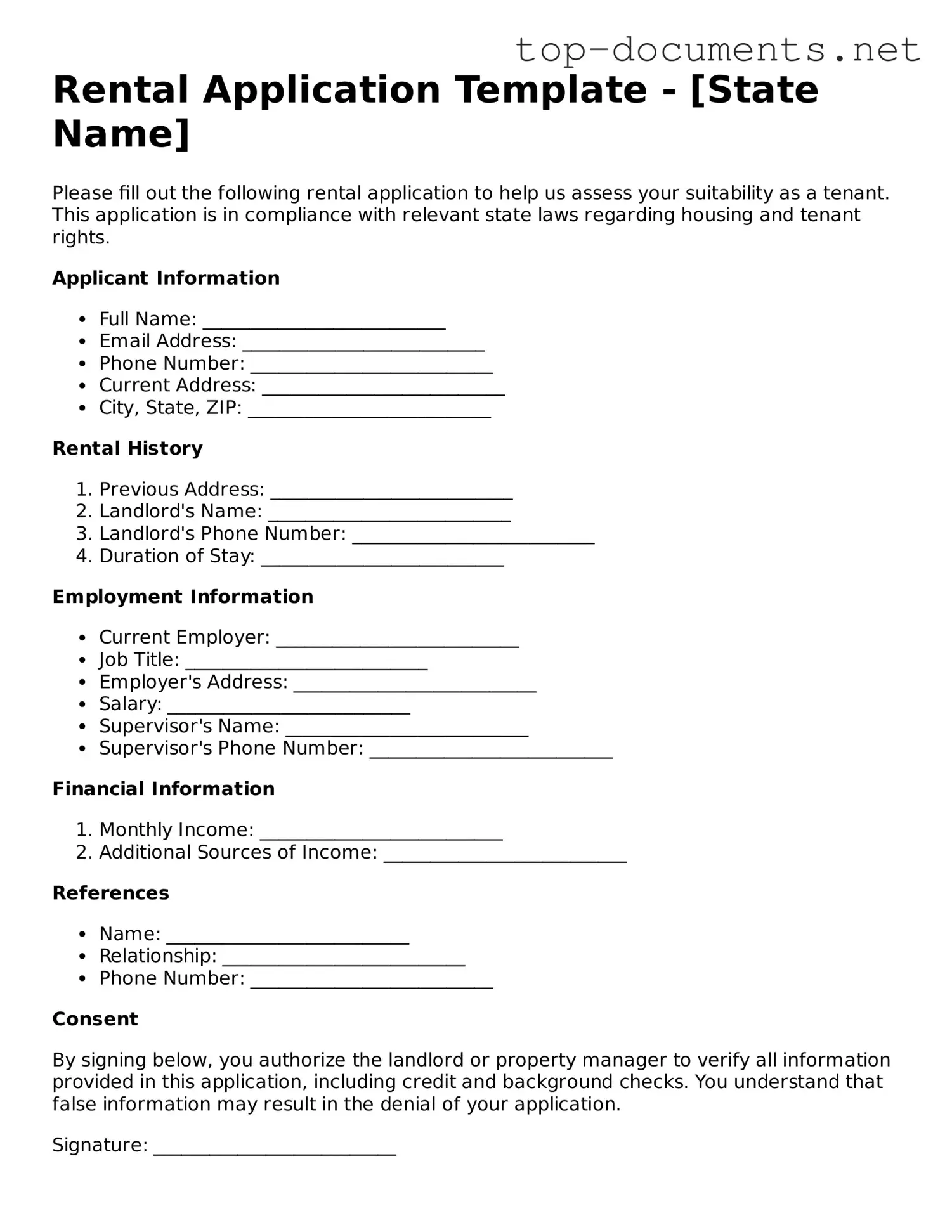 Attorney-Verified Rental Application Form