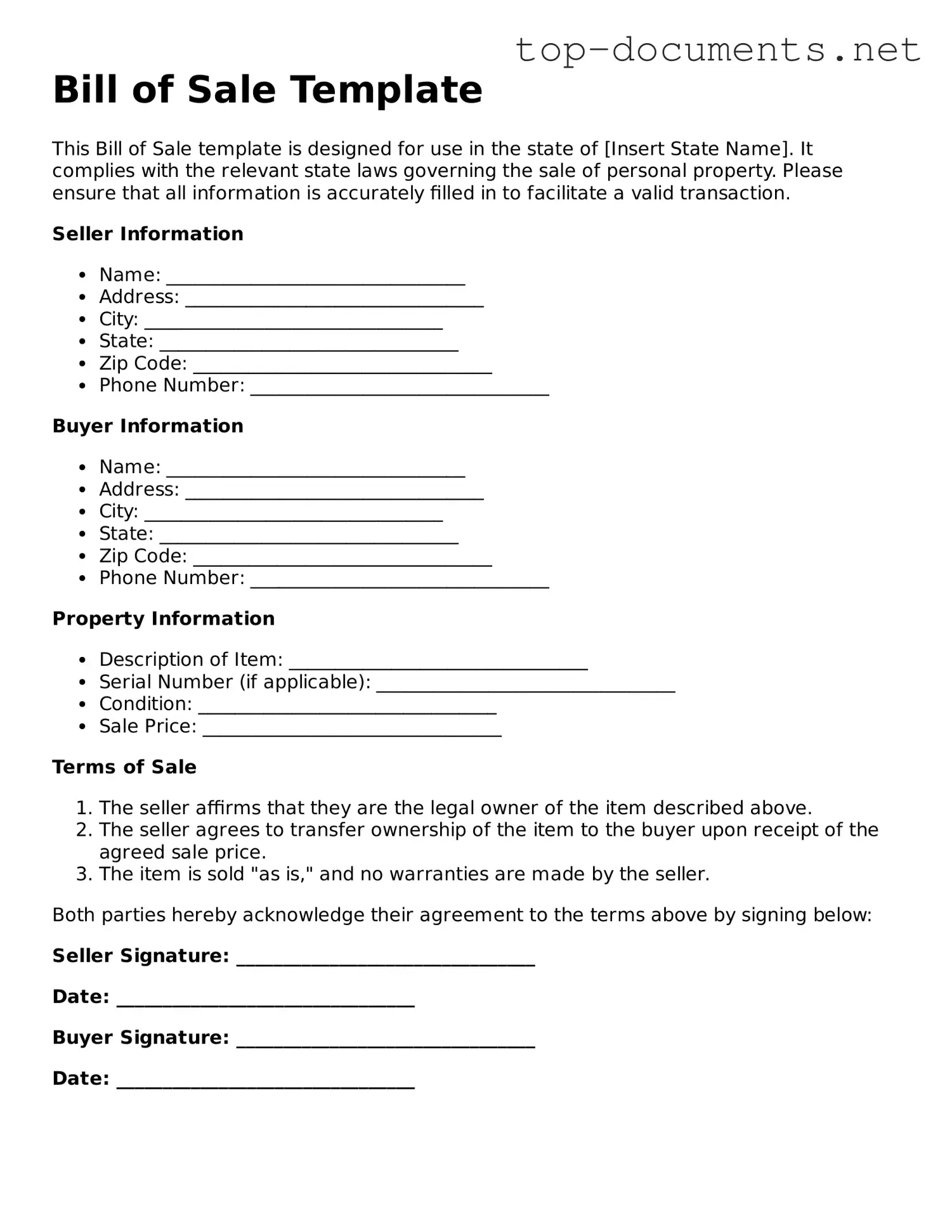 Attorney-Verified Bill of Sale Form