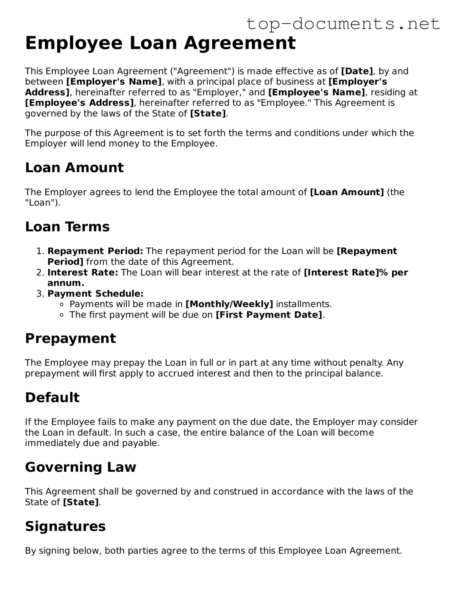 Attorney-Verified Employee Loan Agreement Form