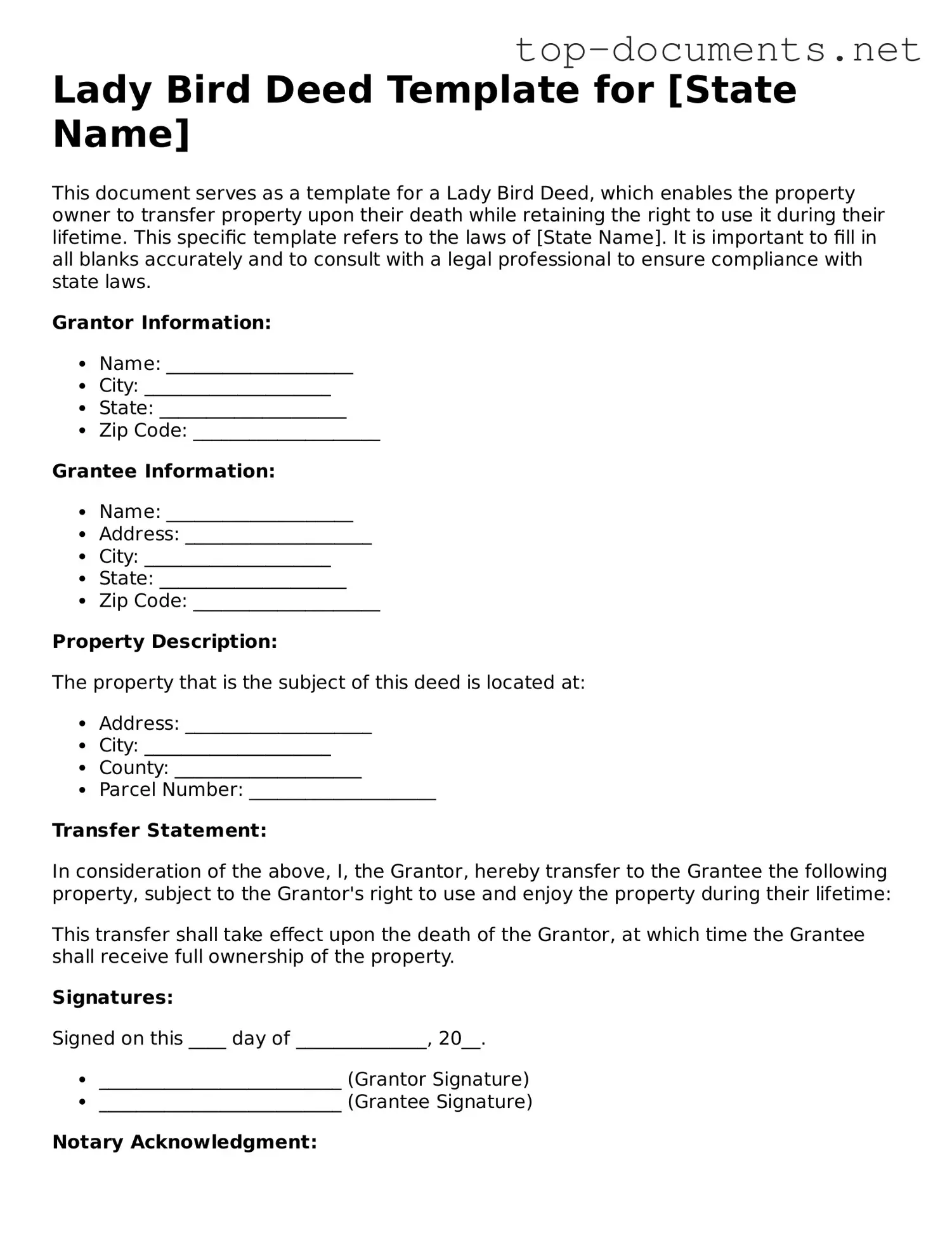 Attorney-Verified Lady Bird Deed Form
