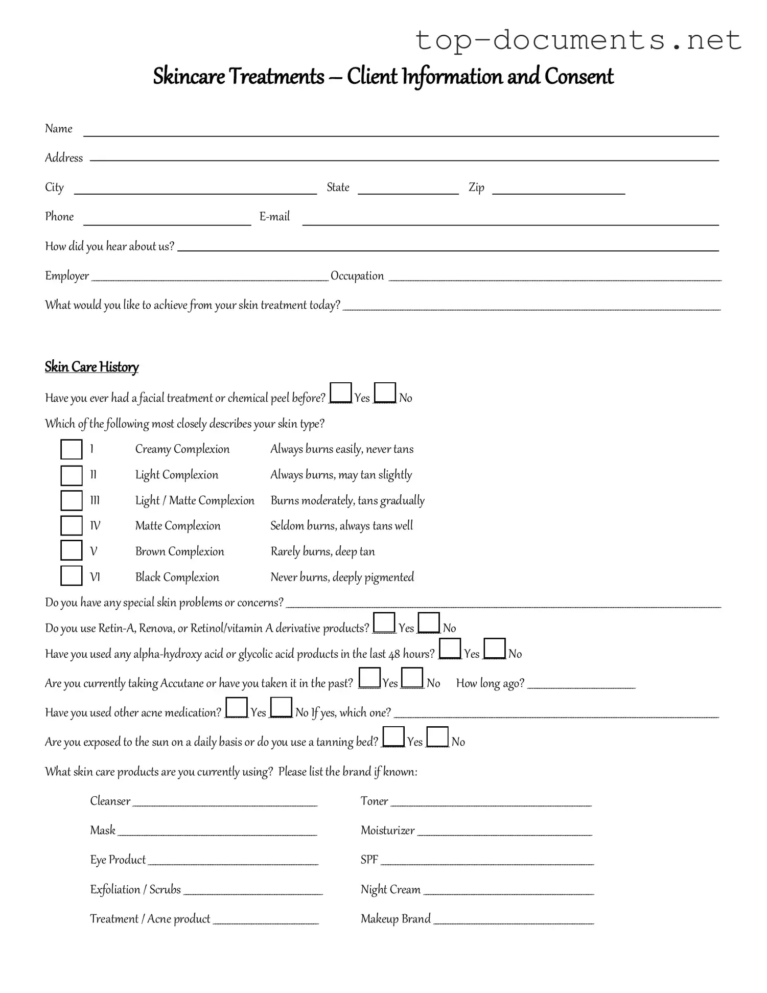 Free Facial Consent PDF Form