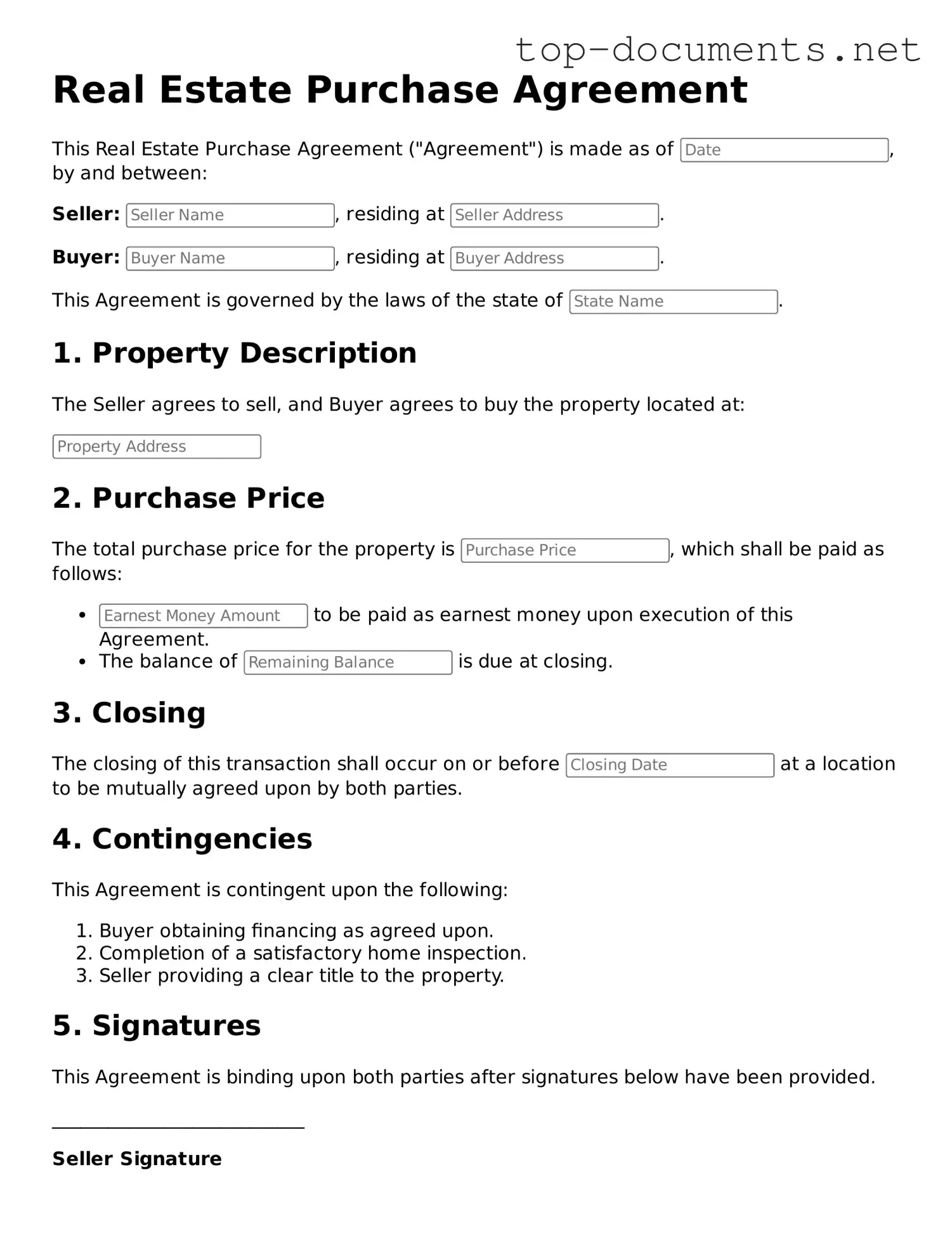 Attorney-Verified Real Estate Purchase Agreement Form