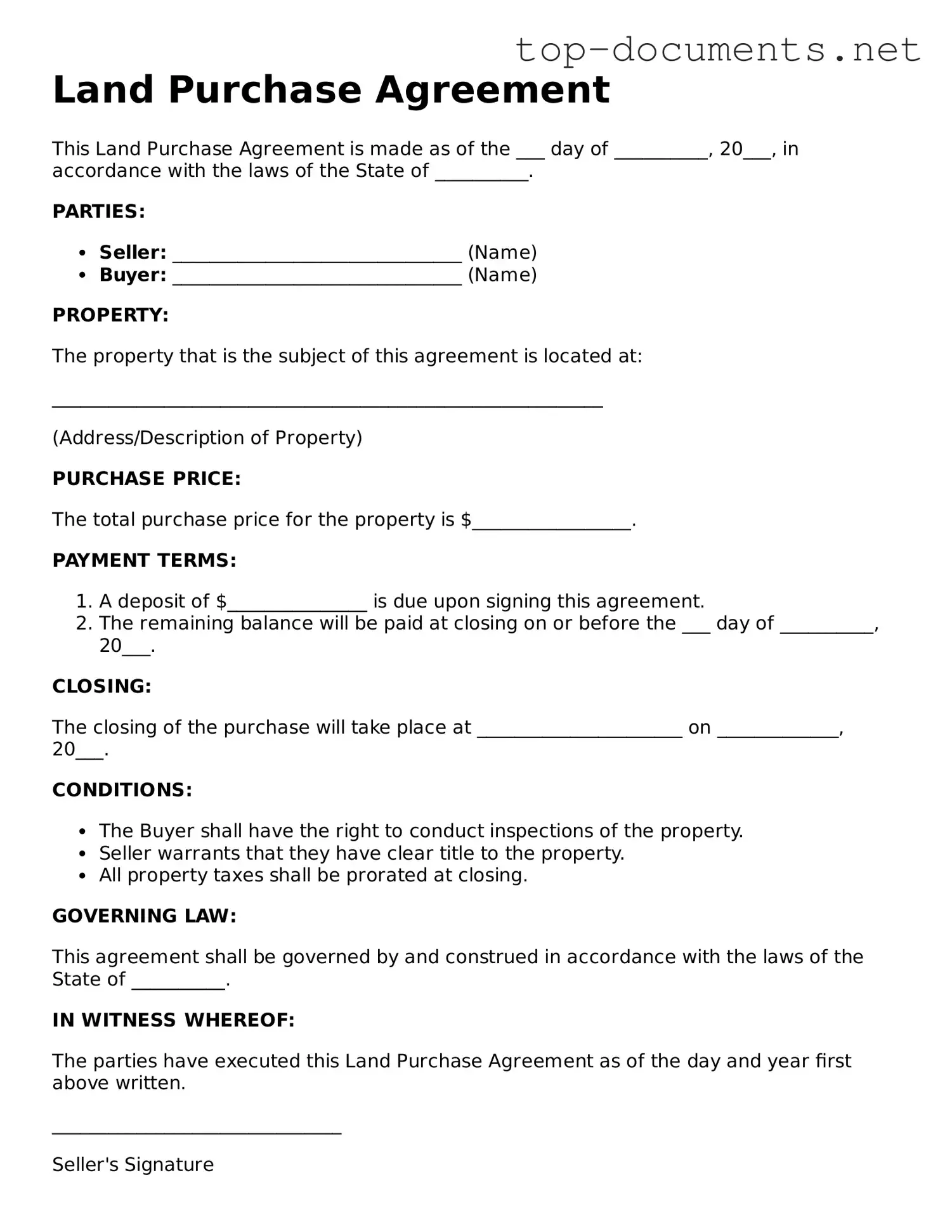 Attorney-Verified Land Purchase Agreement Form