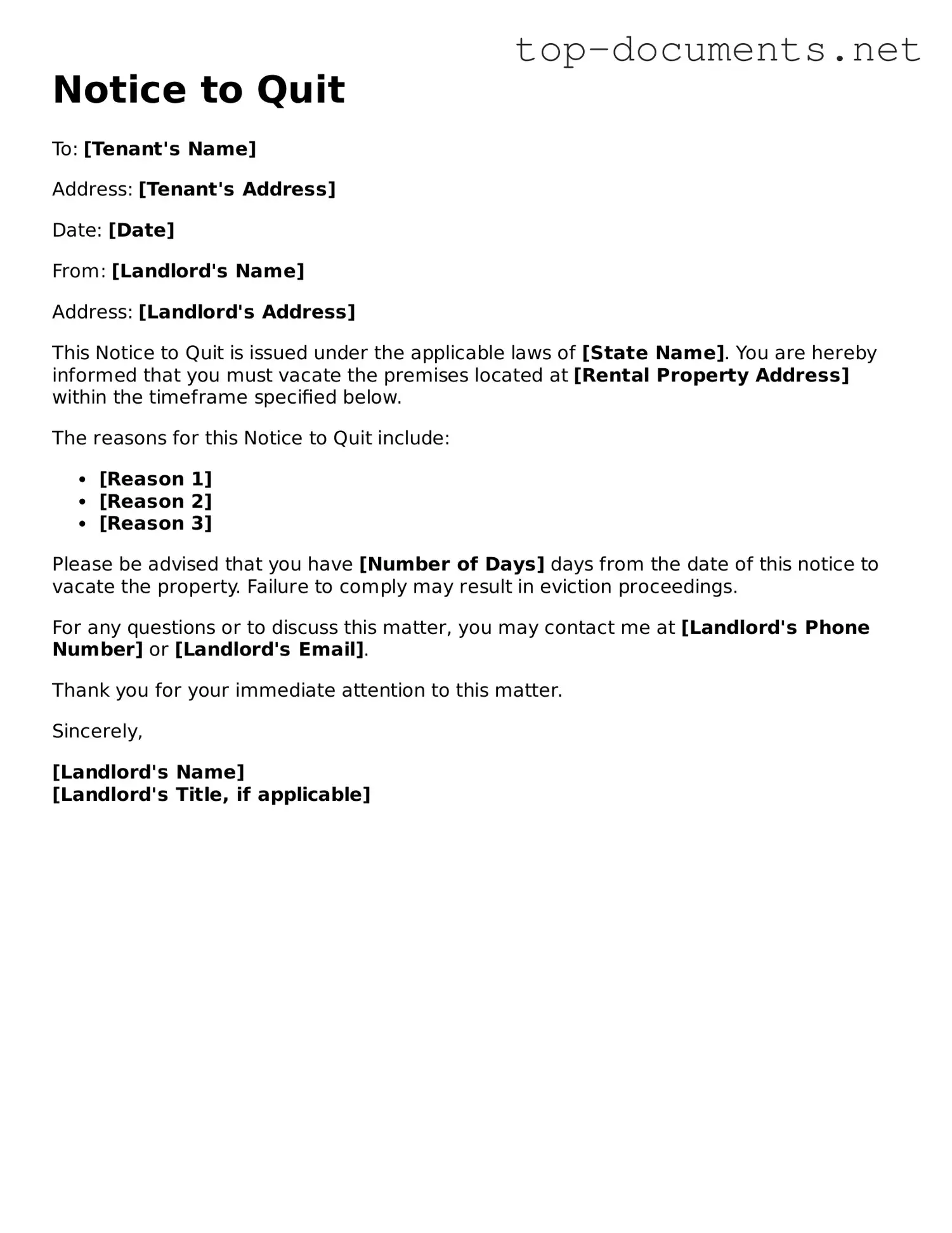 Attorney-Verified Notice to Quit Form