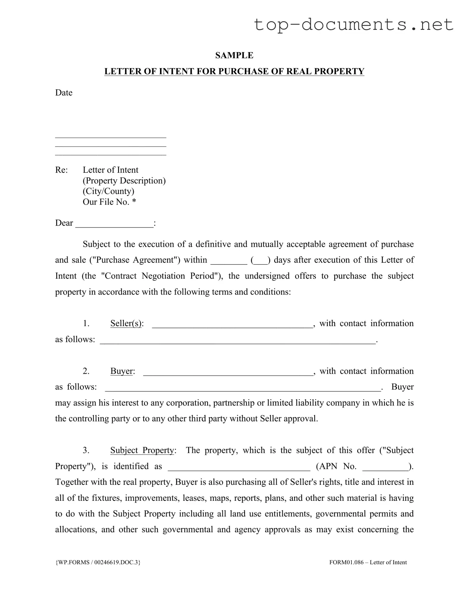 Free Letter To Purchase Land PDF Form