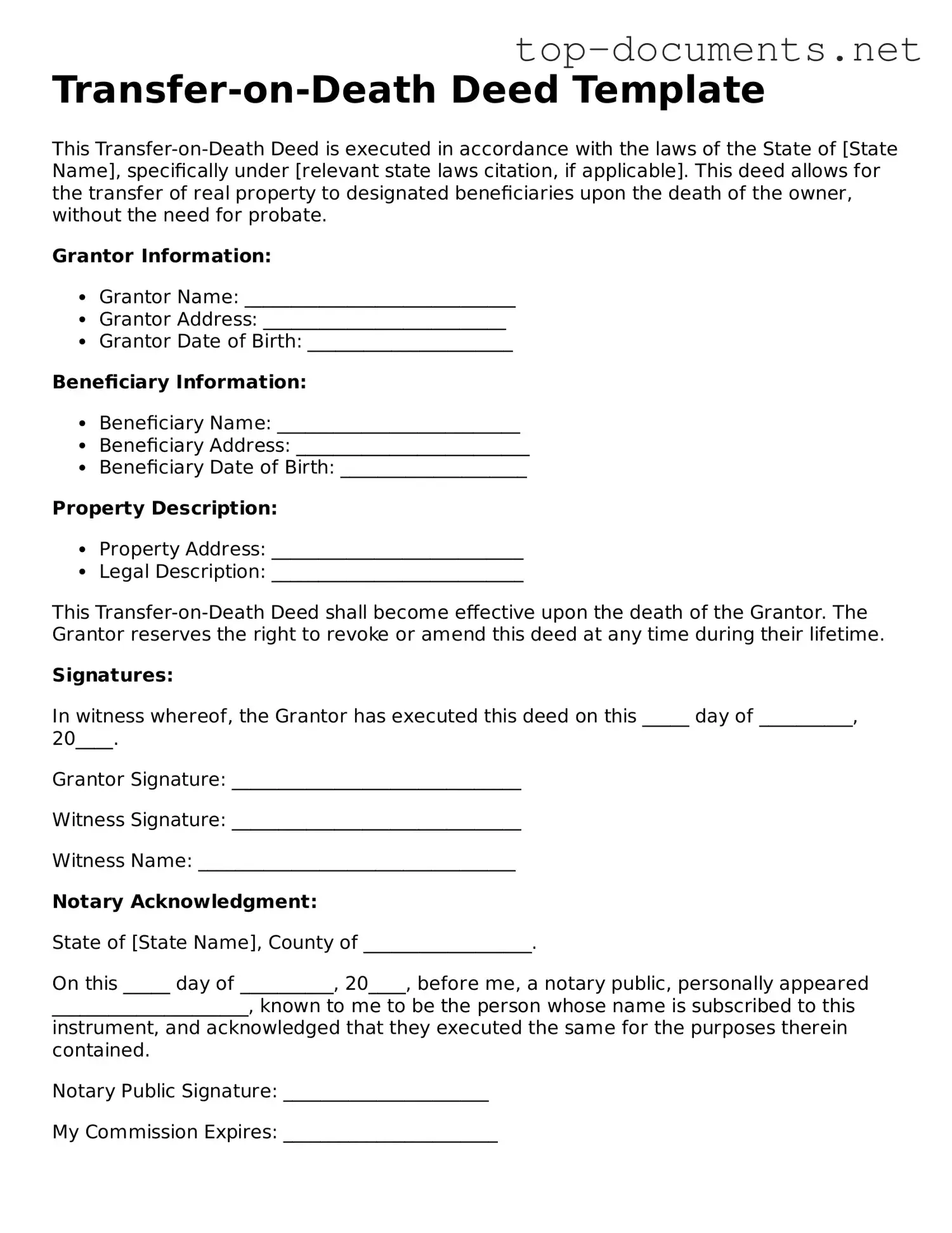 Attorney-Verified Transfer-on-Death Deed Form