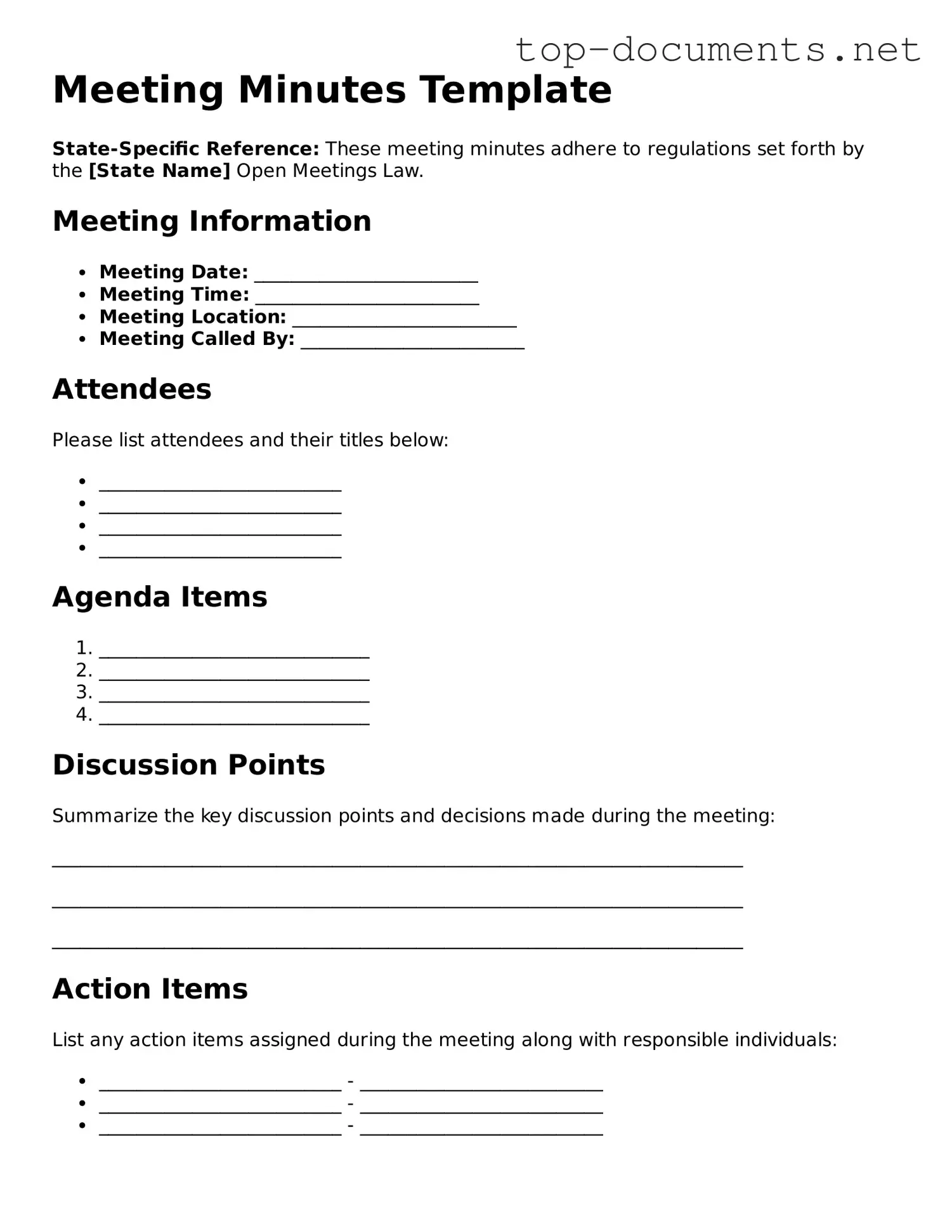 Attorney-Verified Meeting Minutes Form