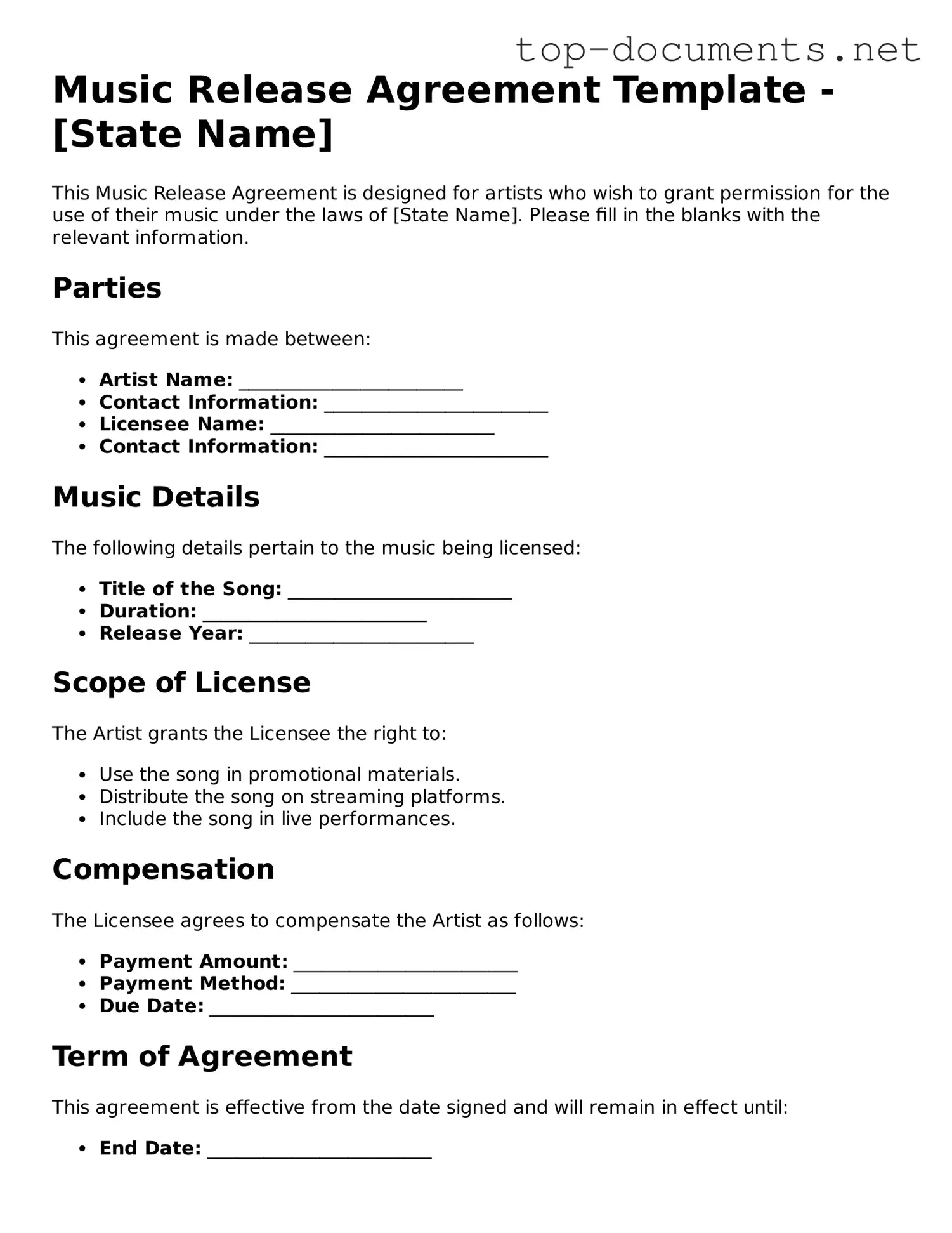 Attorney-Verified Music Release Form