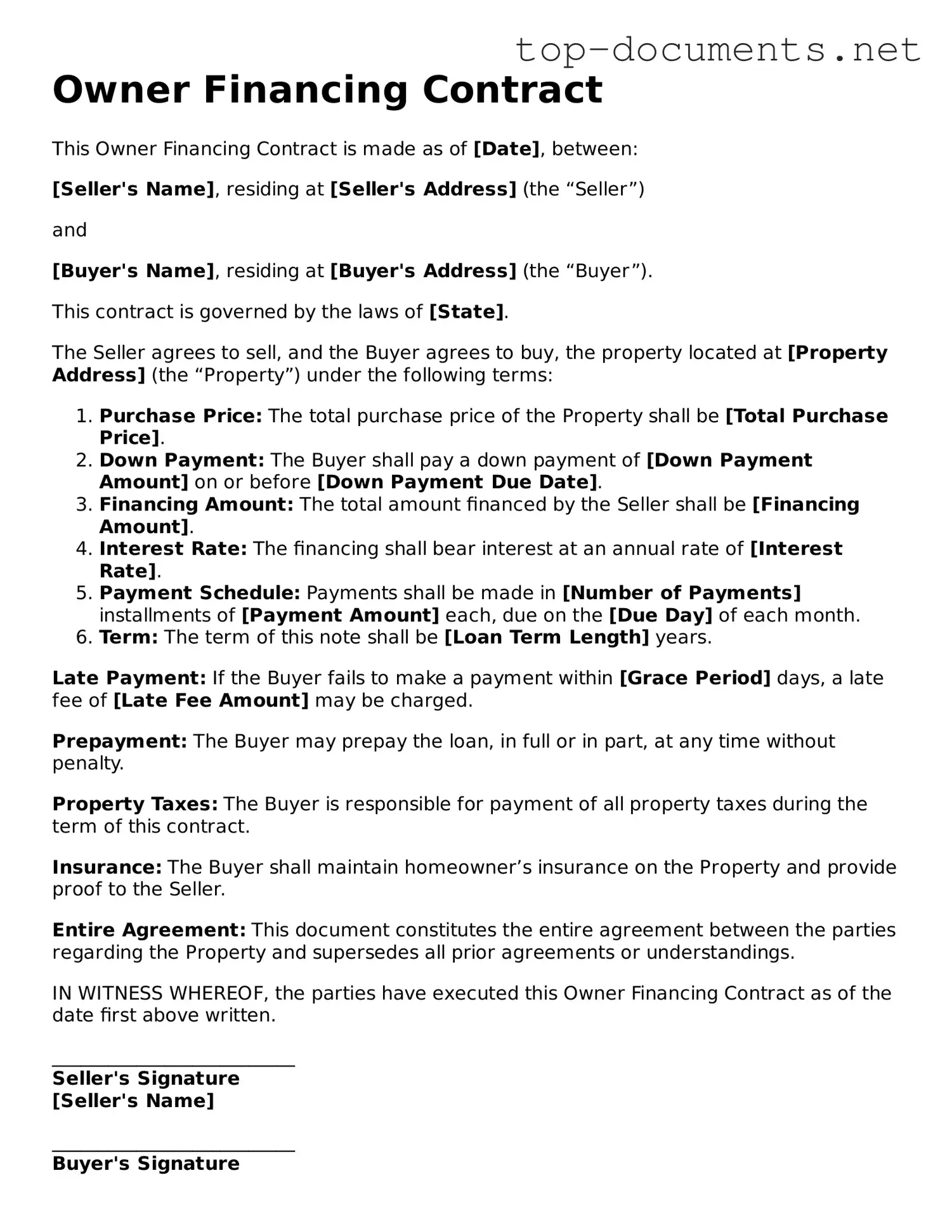 Attorney-Verified Owner Financing Contract Form