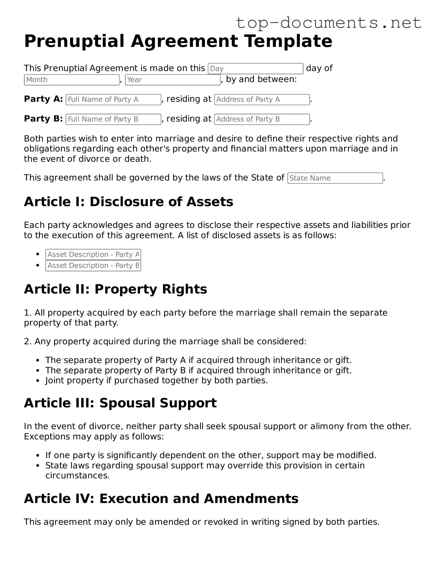 Attorney-Verified Prenuptial Agreement Form
