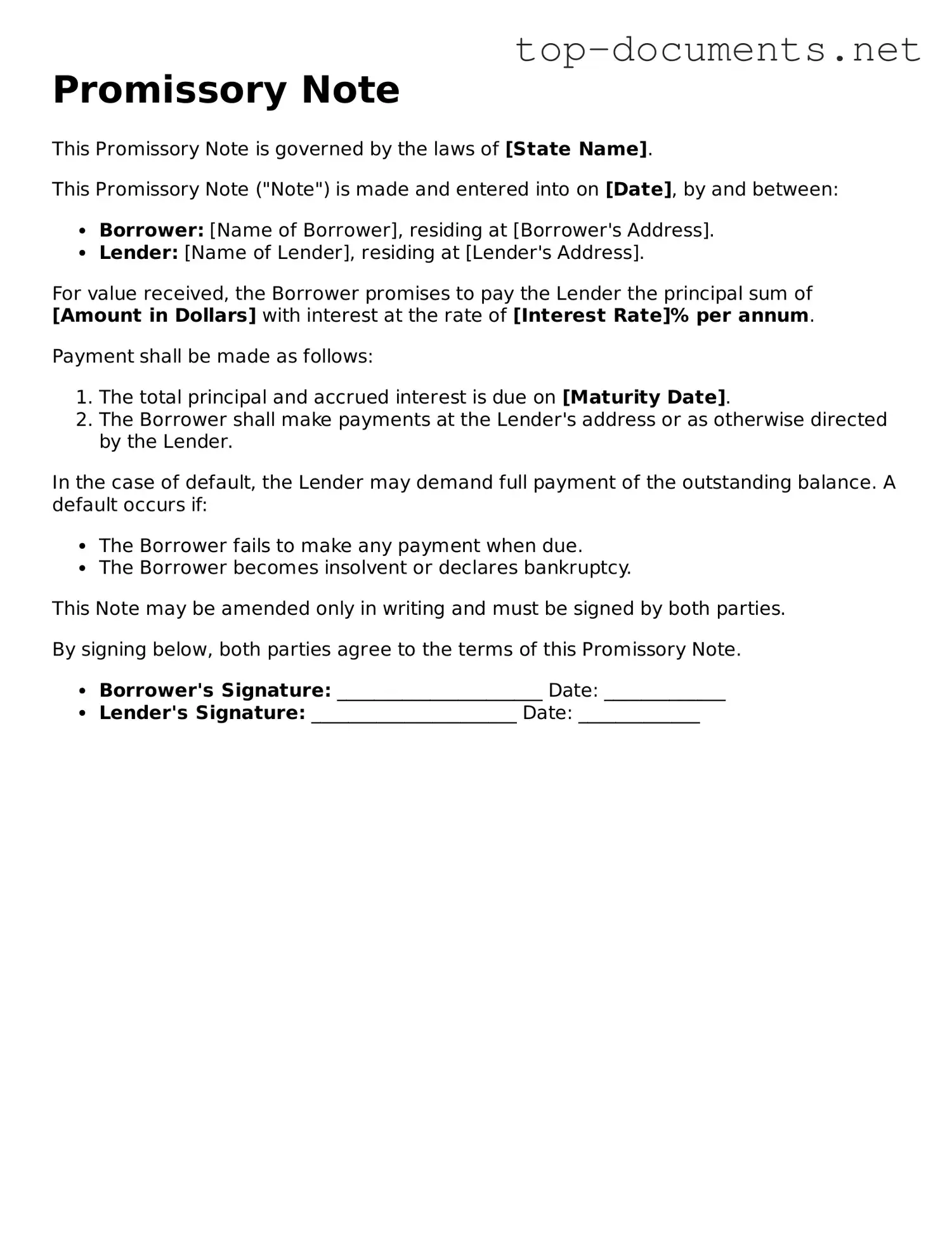 Attorney-Verified Promissory Note Form