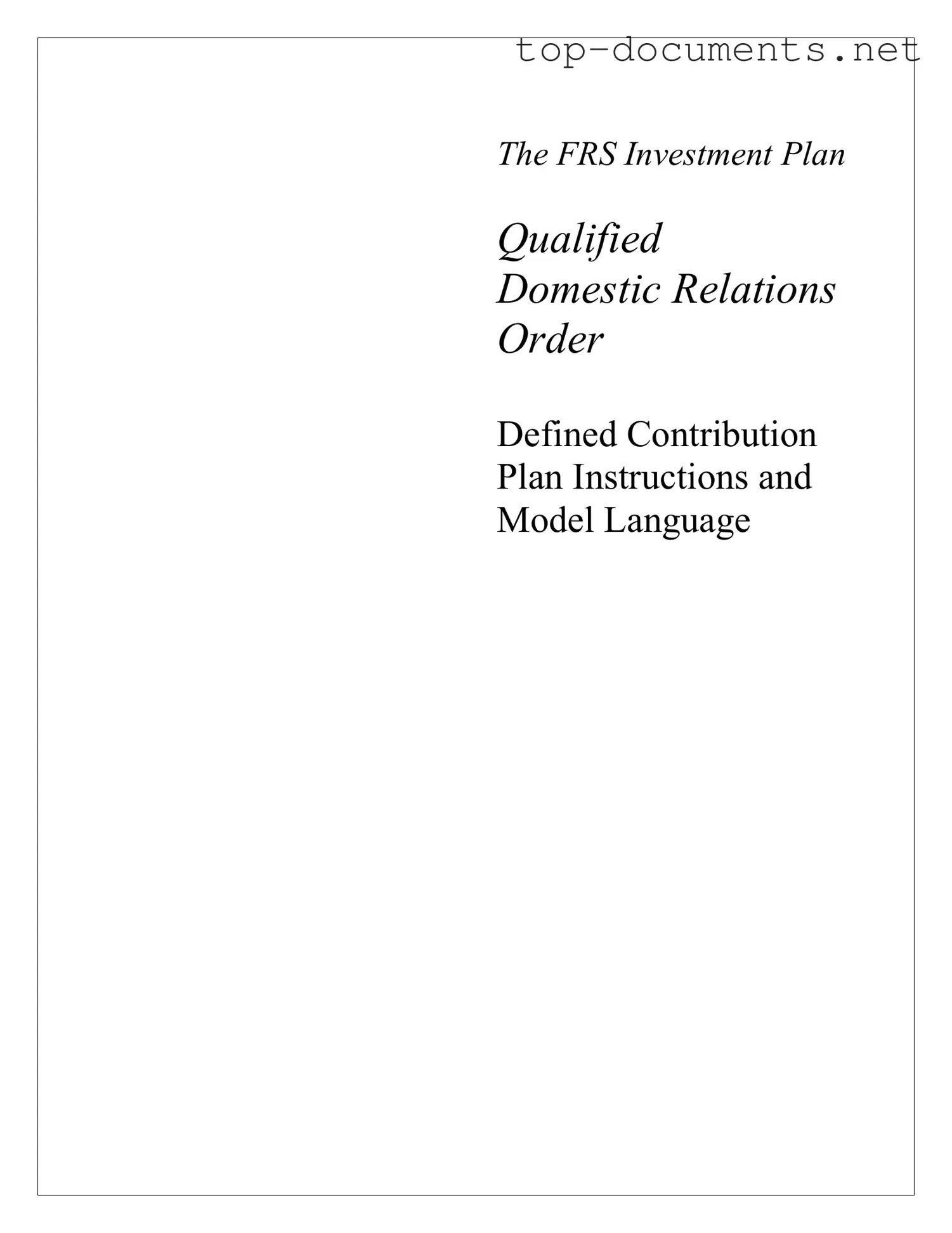 Free Qdro PDF Form