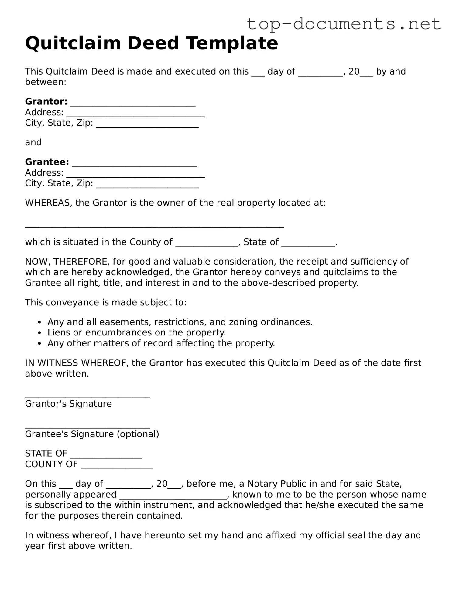 Attorney-Verified Quitclaim Deed Form