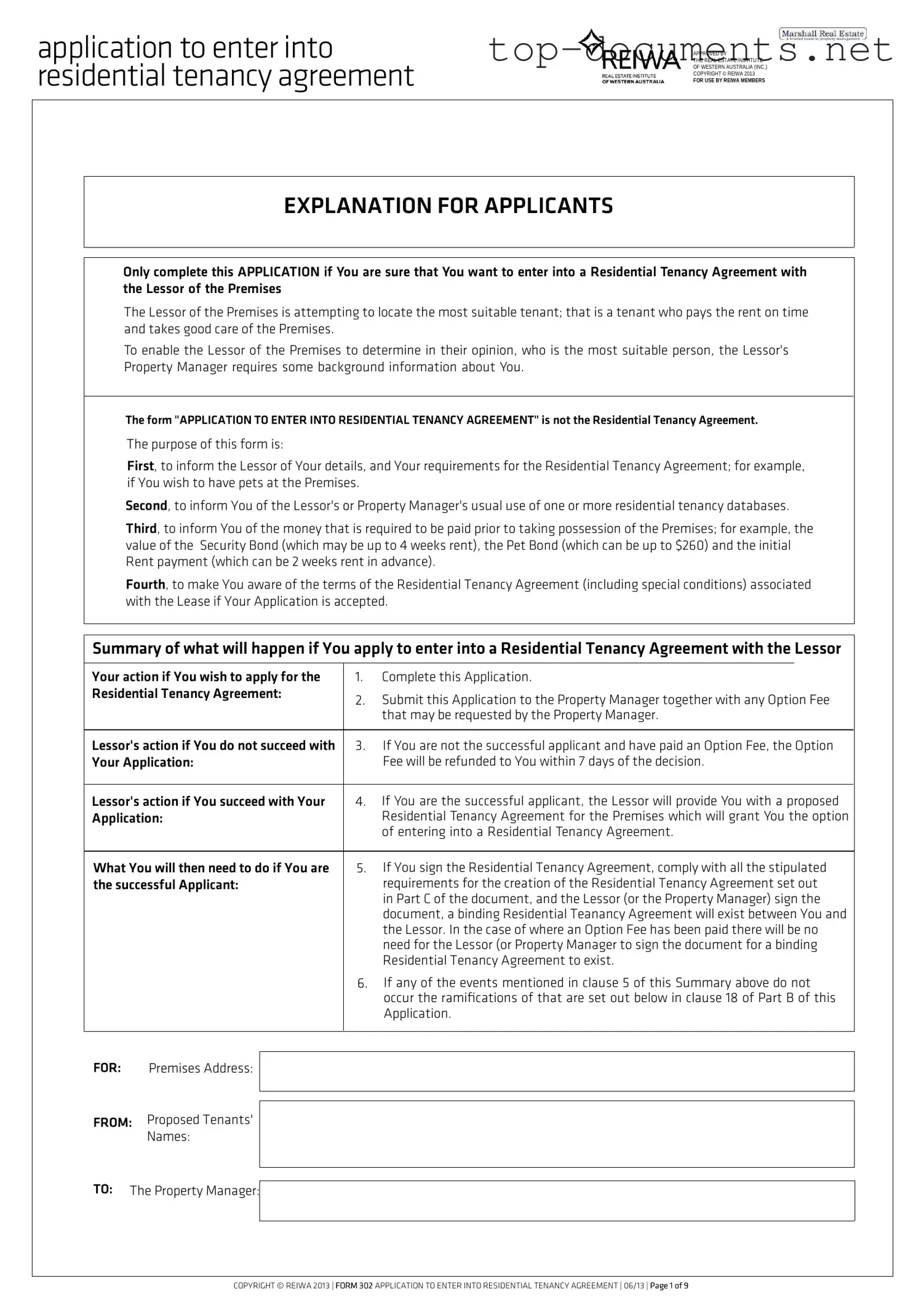 Free Reiwa Tenancy Application PDF Form