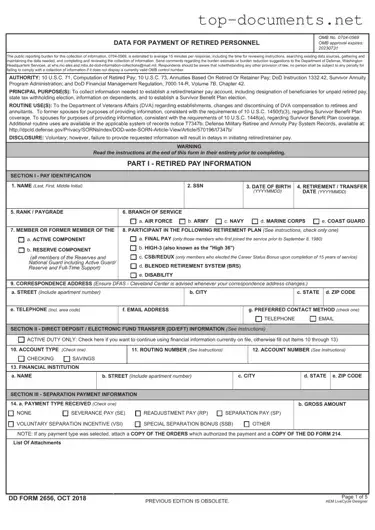 Free DD 2656 PDF Form