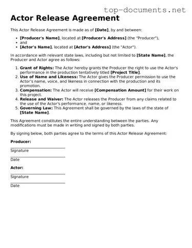 Attorney-Verified Actor Release Form