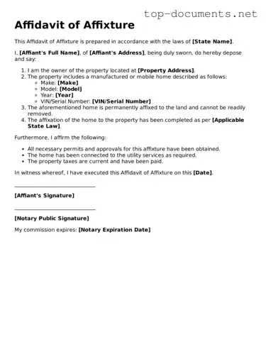 Attorney-Verified Affidavit of Affixture Form