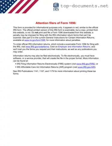 Free IRS 1096 PDF Form