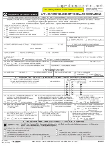 Free VA 10-2850c PDF Form