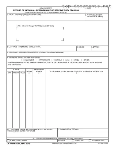 Free Da 1380 PDF Form