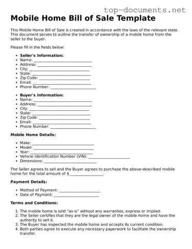 Attorney-Verified Mobile Home Bill of Sale Form