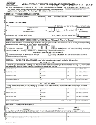 Free California Fotm Reg 262 PDF Form