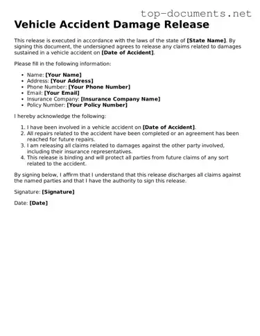 Attorney-Verified Vehicle Accident Damage Release Form