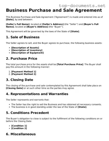 Attorney-Verified Business Purchase and Sale Agreement Form