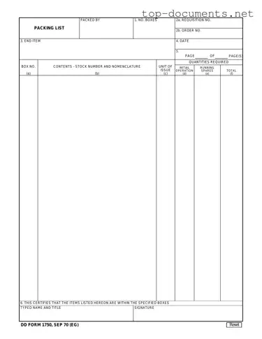 Free Dd 1750 PDF Form