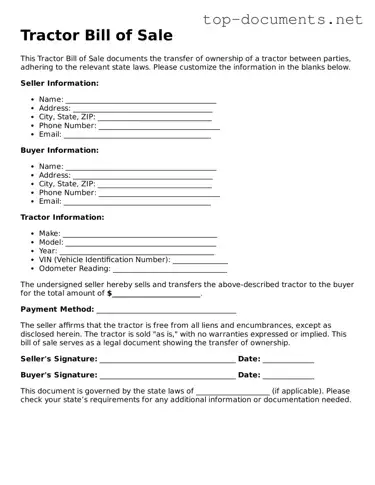 Attorney-Verified Tractor Bill of Sale Form