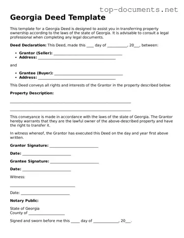Printable Deed Form for the State of Georgia
