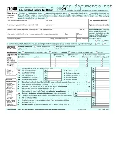 Free IRS 1040 PDF Form