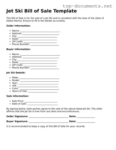 Attorney-Verified Jet Ski Bill of Sale Form