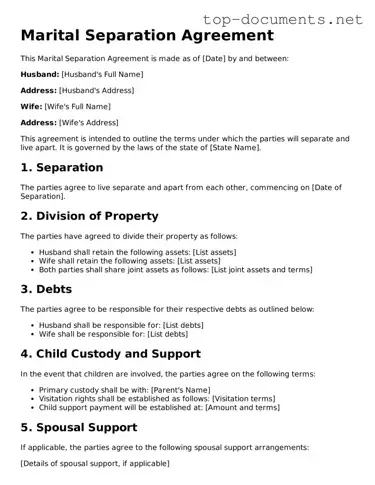 Attorney-Verified Marital Separation Agreement Form