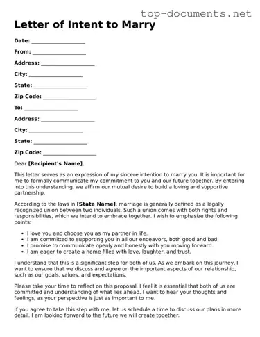 Attorney-Verified Letter of Intent to Marry Form