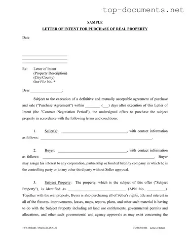 Free Letter To Purchase Land PDF Form
