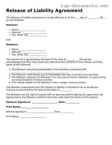 Attorney-Verified Release of Liability Form