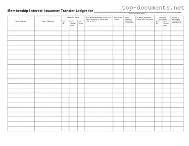 Free Membership Ledger PDF Form