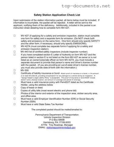 Free Mv 427 Penndot PDF Form