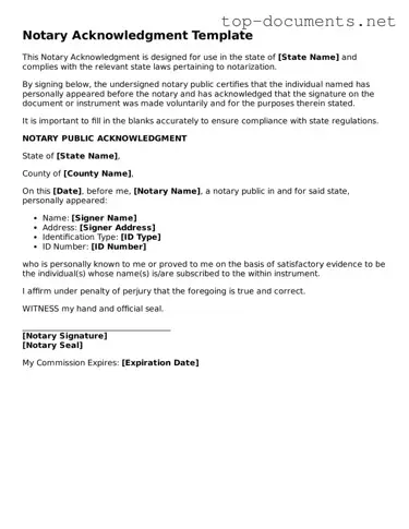 Attorney-Verified Notary Acknowledgement Form