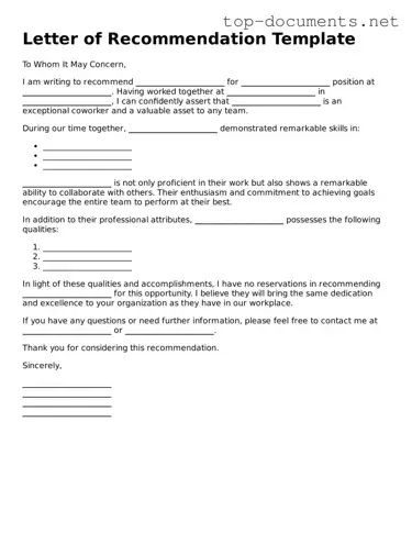 Attorney-Verified Letter of Recommendation for Coworker Form