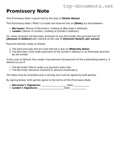 Attorney-Verified Promissory Note Form