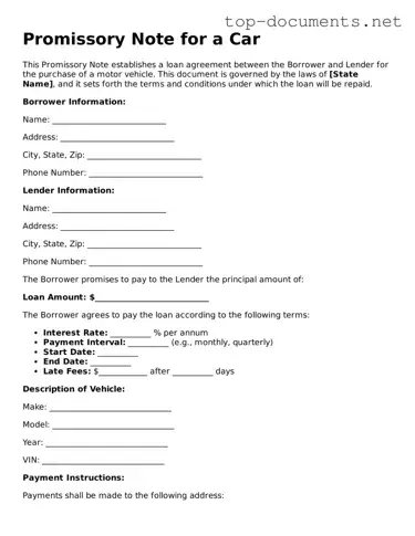 Attorney-Verified Promissory Note for a Car Form