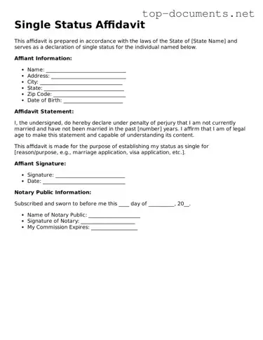 Attorney-Verified Single Status Affidavit Form