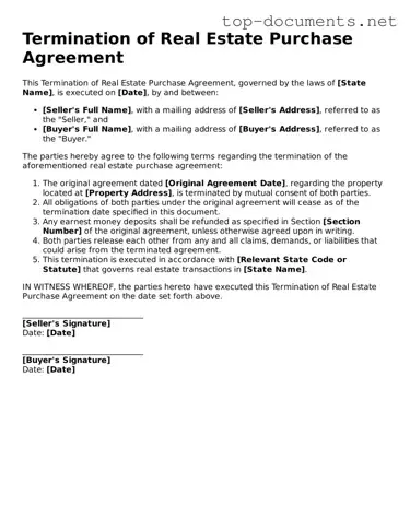Attorney-Verified Termination of Real Estate Purchase Agreement Form