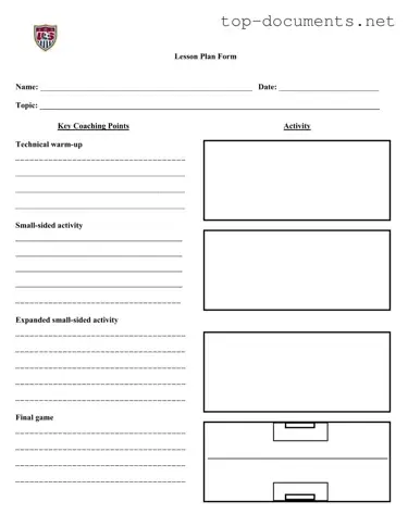 Free Soccer Training Session Plan PDF Form