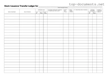 Free Stock Transfer Ledger PDF Form