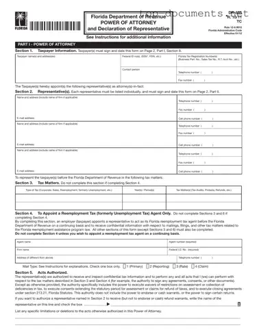 Free Tax POA dr 835 PDF Form